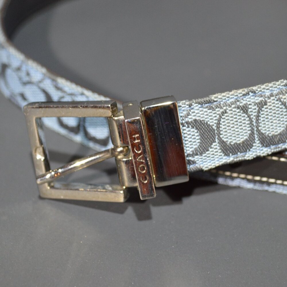 Blue Coach Belt with Grey C